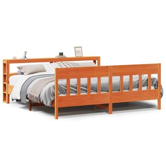 Berkfield Home Bed Frame Frame Wax Brown 180x200 cm Super King Solid Wood Pine