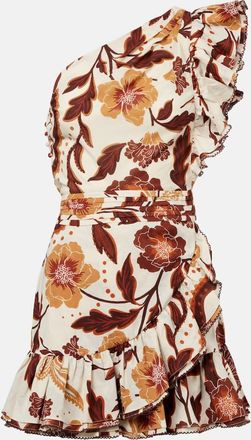 Poupette St Barth Miniabito Corinne in cotone con stampa floreale