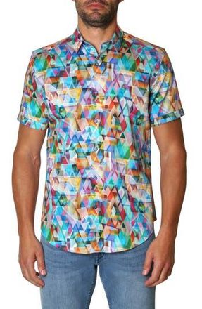 Robert Graham Multi Geo Print Short Sleeve Shirt at Nordstrom Rack, Size Xxx-Large