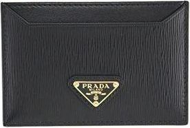 Prada Kalfsleren Kaarthouder - Dames - Portefeuilles - Zwart - ONE Size - Leer - Accessoires