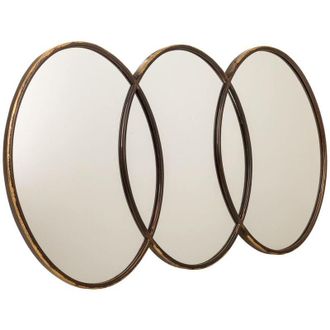 Wanderlust Deco Espejo De Metal Dorado 103x3.5x60.5
