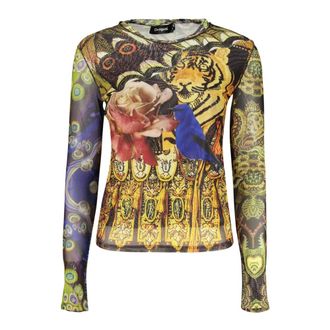 Desigual Camiseta de manga larga Lion - Tops - Mujer - Amarillo - XL
