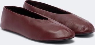 The Row Stella leather slip-on shoes