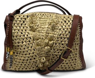 Kempton & Co. Benz Holdall Aran Raffia Bag In Natural Brown