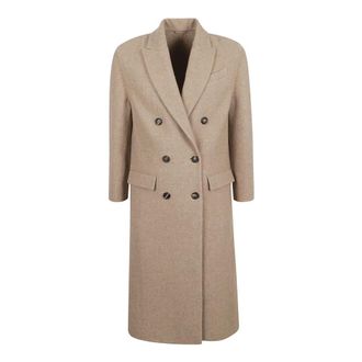 Brunello Cucinelli Double-Breasted Coat - female - Brunello Cucinelli - Double-Breasted Coats - Brown - S - Coats