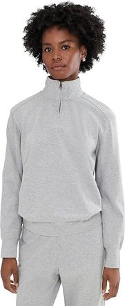 Pact CloudKnit Quarter Zip Womens Sweatshirt Heather Grey : SM, Cotton/Elastane