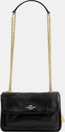 Coach Womens Elodie Crossbody Bag 18 With Quilting - Black Leather - One Size