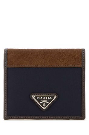 Prada Two Tone Fabric And Suede Wallet