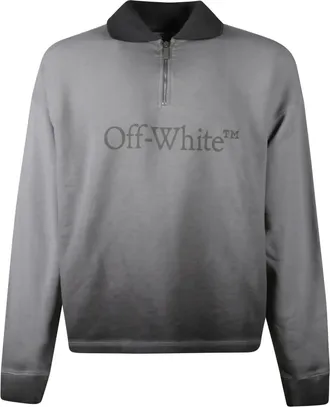 Off-white ombré-effect polo sweatshirt - Grigio