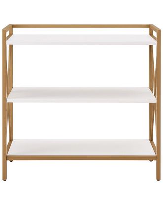 Leick Home Claudette Mixed Metal & Wood 3-Tier Bookshelf