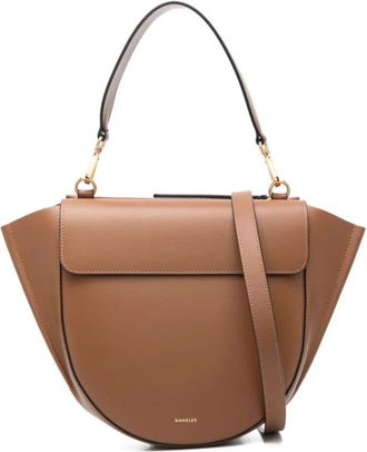 Wandler Bruine Schoudertas voor Vrouwen - Dames - Schoudertassen - Bruin - ONE Size - Leer - Tassen