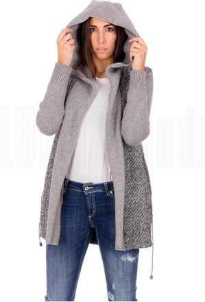 Fabiana Filippi Cappotto in lana merino - Dames - Vesten met rits - Grijs - S - Wol - Hoodies & sweatvesten