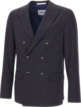 Digel Heren, Jassen, Blauw, Maat: 5XL Wol