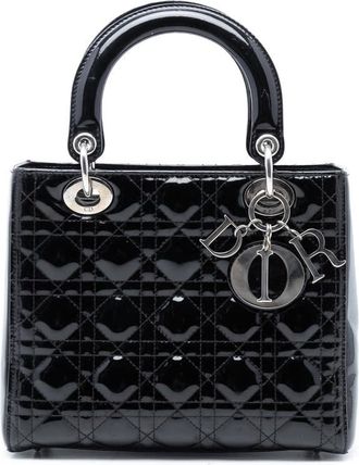 Dior Pre-owned Dior Medium Patent Cannage Lady Dior Ladies 16-BO-1100 C