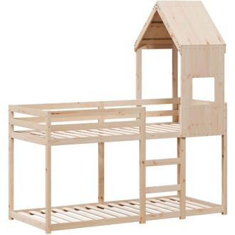 vidaXL Bunk Bed without Mattress 75x190 cm Small Single Solid Wood Pine Vidaxl
