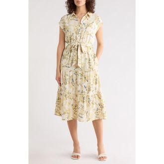 Lucky Brand Tiered Midi Dress in Cream Floral at Nordstrom Rack, Size X-Large