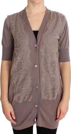 Pink Memories pink MEMORIES Lace Cotton Cardigan Womens Sweater