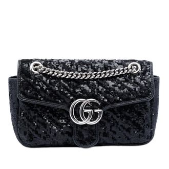 Gucci Pre-owned Gucci Medium GG Marmont Matelasse Sequin and Leather Shoulder Bag Ladies 9L0UL4BRXI3JYB31