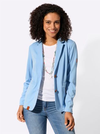Casual Looks Jackenblazer CASUAL LOOKS Blazer, Damen, Gr. 36, eisblau, 76% Polyester, 20% Viskose, 4% Elasthan, Blazer Jackenblazer