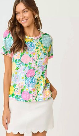 Lilly Pulitzer Clairmont Pearl Knit Top In Multi Lilly Garden