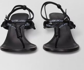 Off-white leather thong sandals
