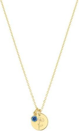 Set & Stones Lily Birth Flower and Birthstone Necklace in Gold /September at Nordstrom