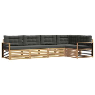 vidaXL Conjunto De Sof&aacute;s De Exterior 6 Pcs Blanco Y Antracita Vidaxl