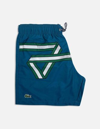 Lacoste Mens Mens Lacoste Blue Ribbon Print Swim Shorts - Size: 32/30/31