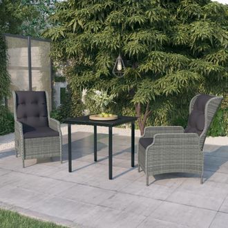vidaXL Juego De Comedor De Jard&iacute;n 3 Piezas Gris Claro Vidaxl