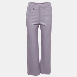 Rotate Purple Leather High Waist Rotie Pants