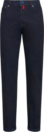 Kiton Slim Dark Blue Katoenen Jeans - Heren - Slim Fit Jeans - Blauw - W32 - Katoen - Jeans
