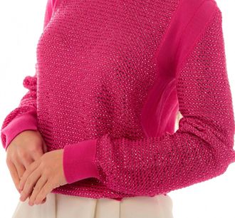 Odi Et Amo Sparkling Knit Sweater In Fuchsia