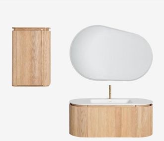 Sklum Conjunto De Muebles De Ba&ntilde;o En Madera Con Lavabo Integrado Carsone Sklum