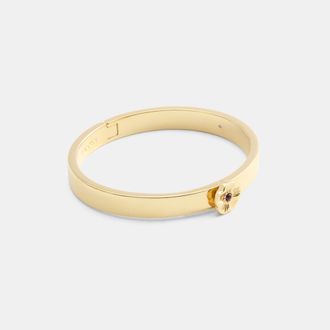 Coach Womens Tea Rose Hinged Bangle - Gold Metal - One Size