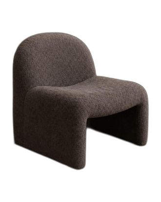 Deco Wood Butaca de boucl&eacute; en color marr&oacute;n de 69x67cm
