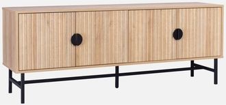 Sweeek Sweeek - Mueble tv con efecto madera, 160cm, Bazalt, Roble, 157.5x39x60 cm
