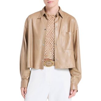 TWP Little Big Joe Leather Jacket in Olive Grey at Nordstrom, Size Xx-Small