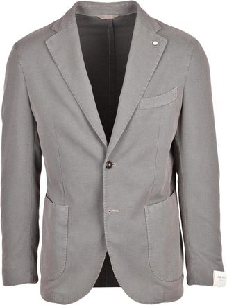 L.B.M. 1911 Slim-fit Jas - Heren - Blazers - Grijs - M - Katoen - Jassen