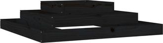 vidaXL Vidaxl - Jardinera madera maciza de pino negro 110x110x27 cm