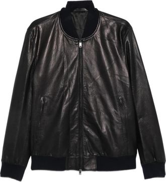 Brioni Bomberjack - Heren - Bomber jackets - Zwart - L - Leer - Jassen