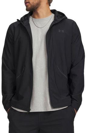 Under Armour UA Unstoppable Woven Full Zip Hoodie in Black at Nordstrom, Size X-Large