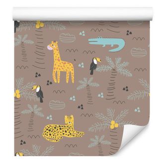OEM Carta Da Parati Con Animali, Coccodrilli E Piante Per Soggiorno E Camera Da Letto, 50x1000 Cm