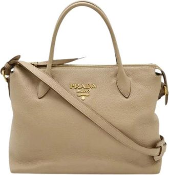 Prada Pre-owned Handbags, female, Beige, Size: ONE SIZE Pre-owned Vintage Handbag