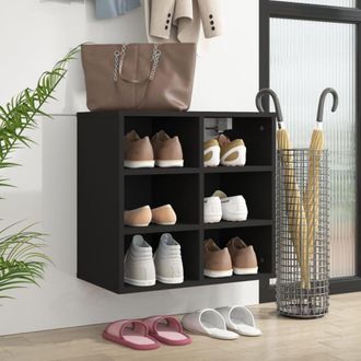 vidaXL Mueble Zapatero Negro 52,5x30x50 Cm Vidaxl