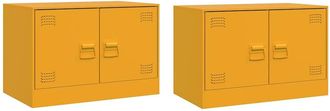 Berkfield Home TV Cabinets 2 pcs Mustard Yellow 67x39x44 cm Steel | Size: 67 x 39 x 44 cm