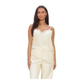 Second Female Wilina Strap Top - Dames - Tops zonder mouwen - Beige - S - Tops