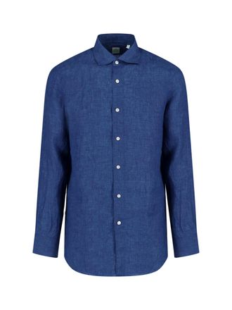 Finamore Blue Gaeta Linen Shirt