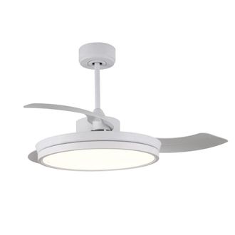 Wonderlamp Ventilador de techo led blanco con aspas plegables y mando