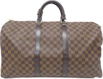 Louis Vuitton Brown Coated Canvas Boston Bag (Pre-Owned)