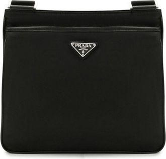 Prada Re-Nylon And Saffiano Triangle Logo Shoulder Bag